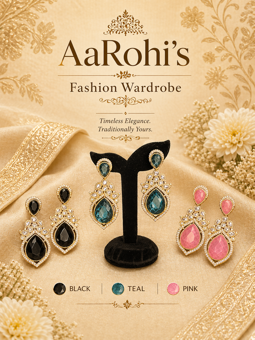 Elegant Kundan Statement Earrings