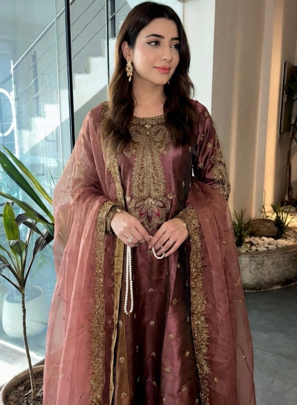 Laal Clothing Grape Wine Flared Maxi Set – Grace in Every Flow