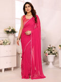 Georgette Ready to Wear Saree (Pink)