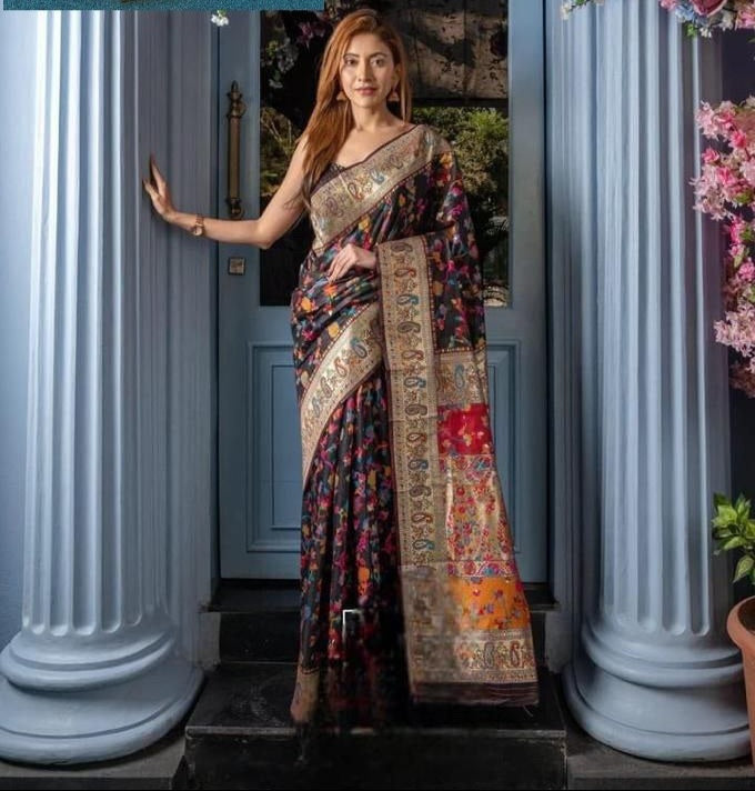 Banarasi Soft Silk Saree with Zari & Jacquard Work