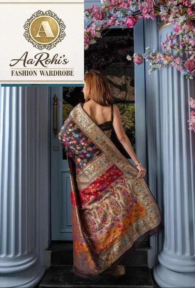 Banarasi Soft Silk Saree with Zari & Jacquard Work