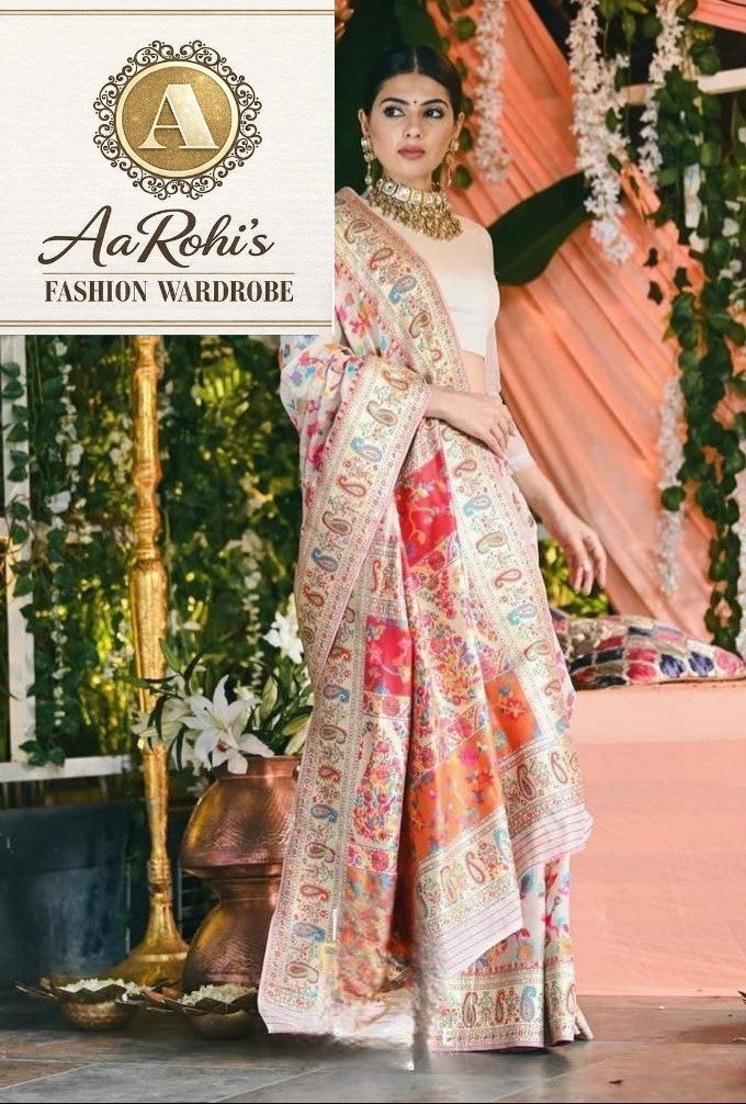 Banarasi Soft Silk Saree with Zari & Jacquard Work