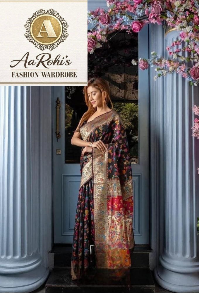Banarasi Soft Silk Saree with Zari & Jacquard Work