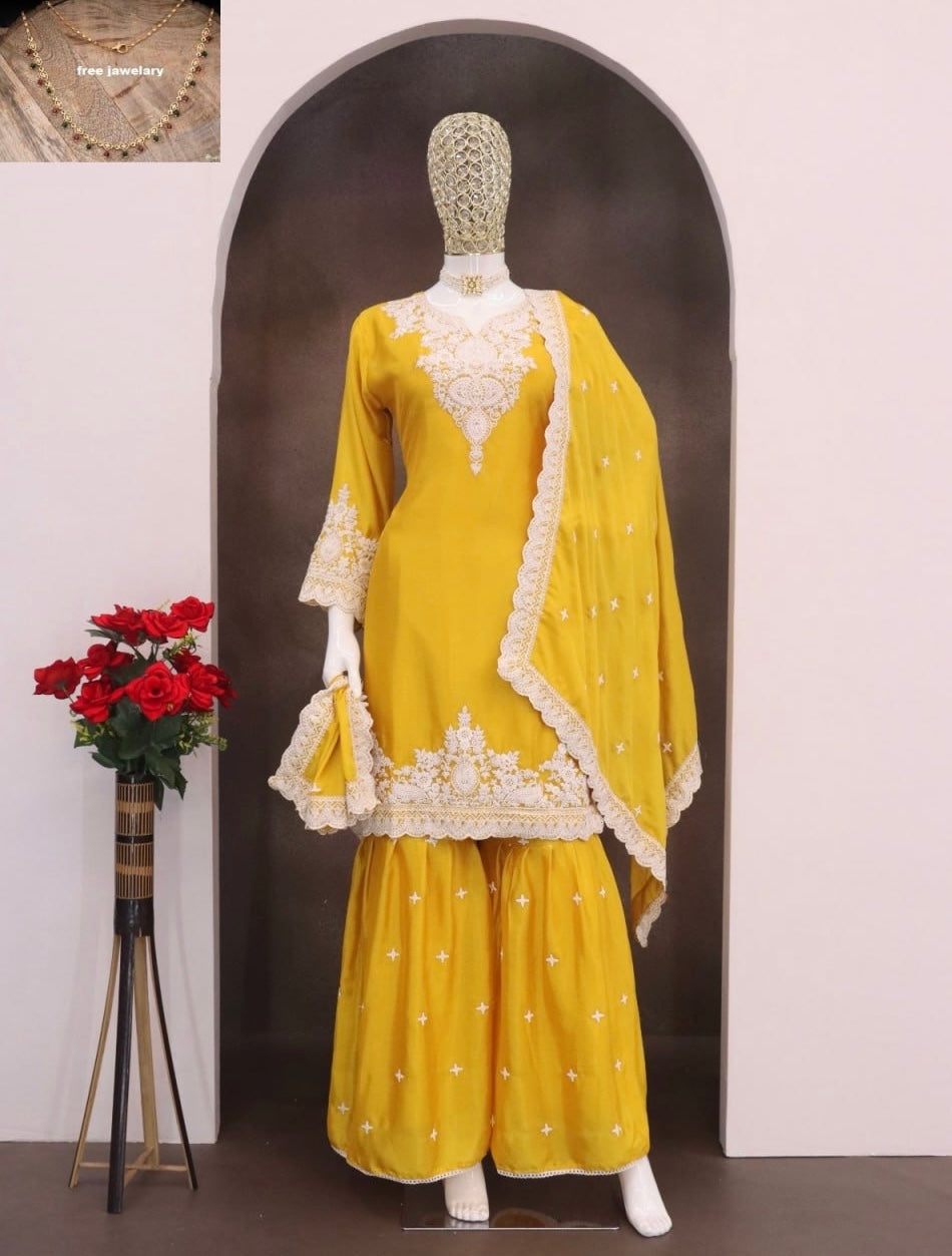 Embroidered Sharara Suit (XL-42)