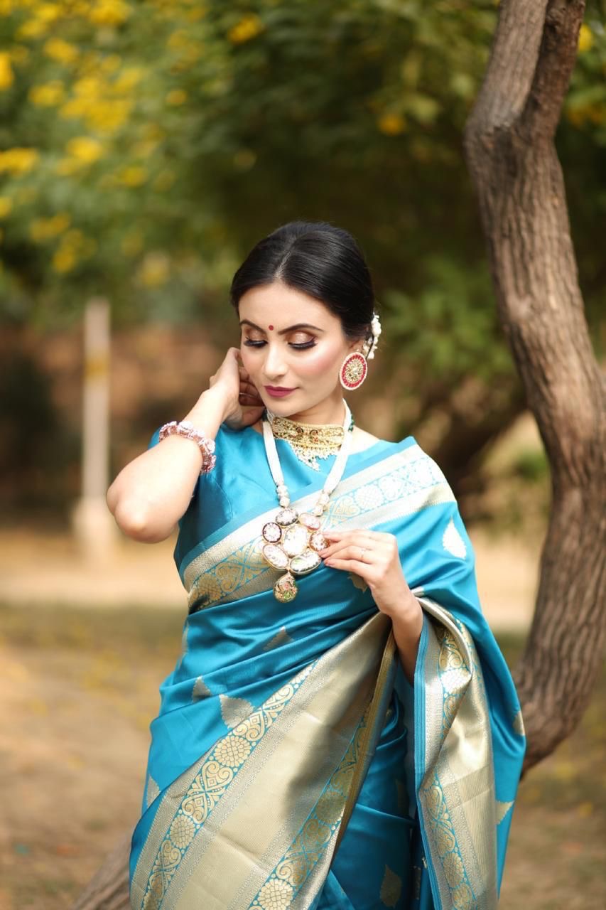 Silk Saree -Turquoise Blue