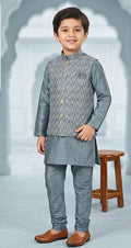 Grey Koti Kurta Pyjama Set