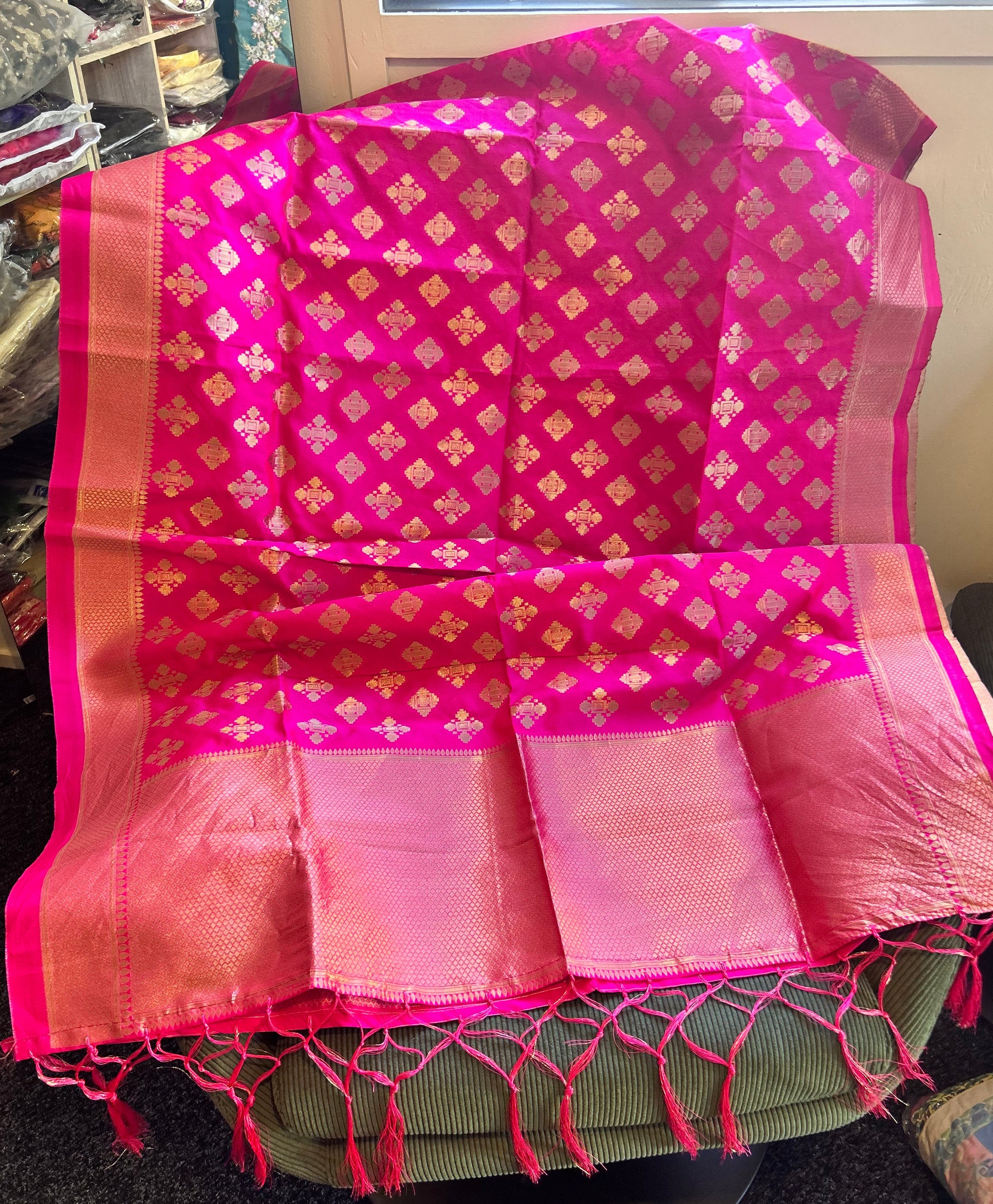 Rani Pink Silk Dupatta
