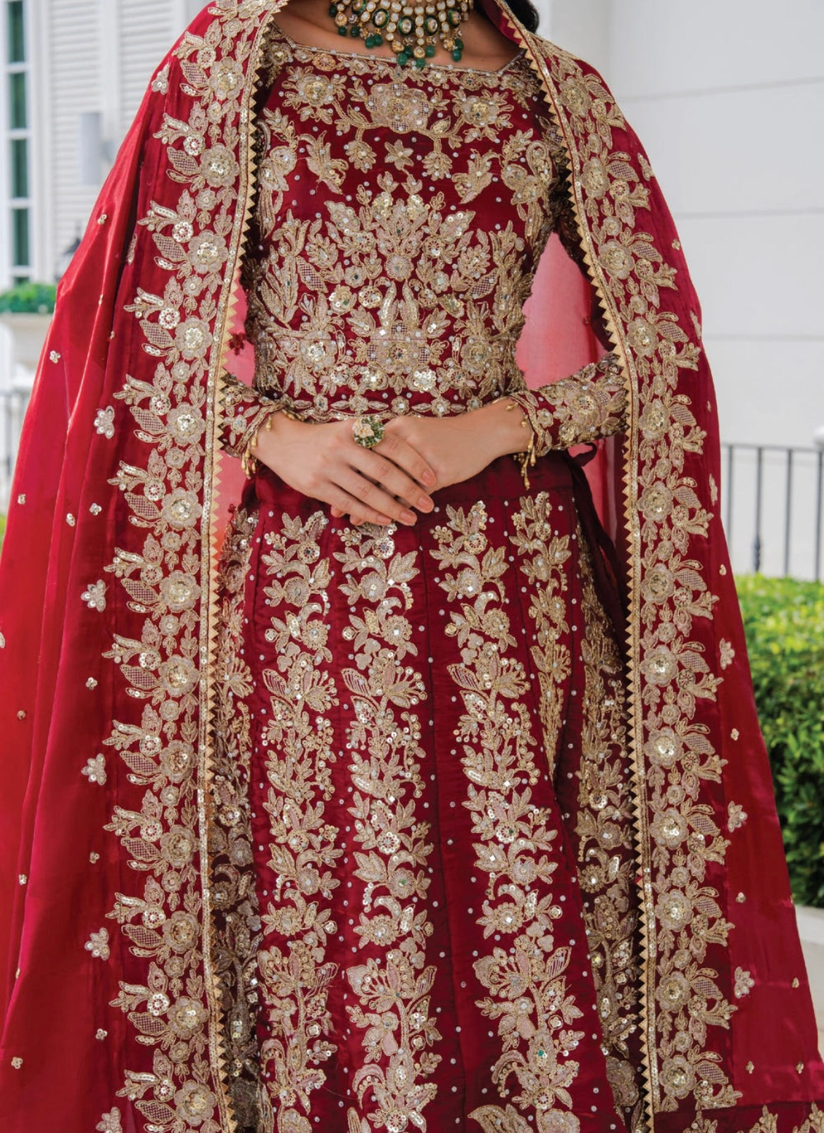 Crimson Royal Embroidered Lehenga Set
