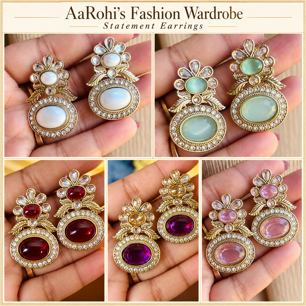 Floral Statement Drop Earrings