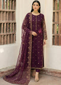 Plum Embroidered Festive Kurta Set – 3 Piece Ensemble