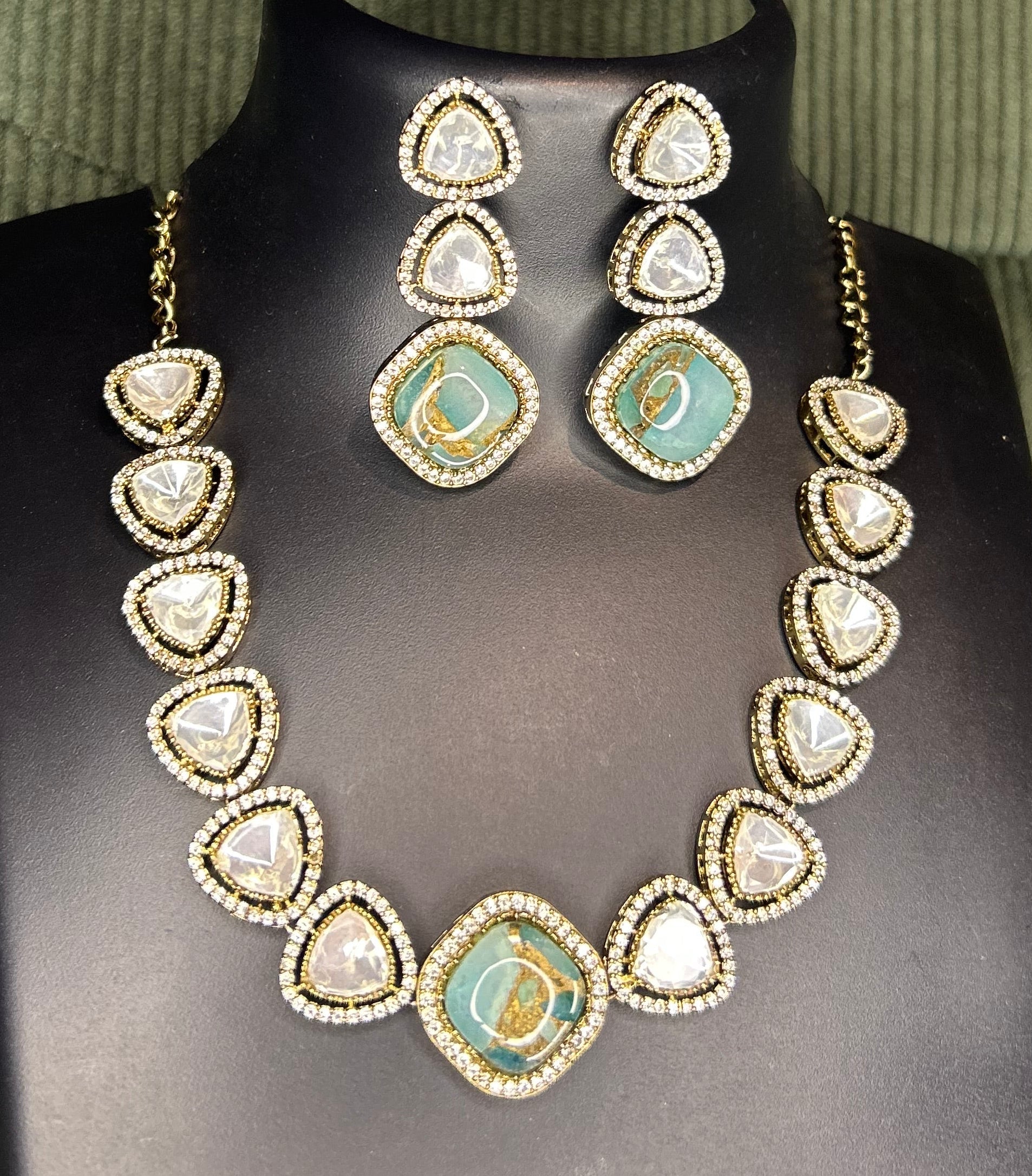 Kundan AD Moissanite Necklace Set