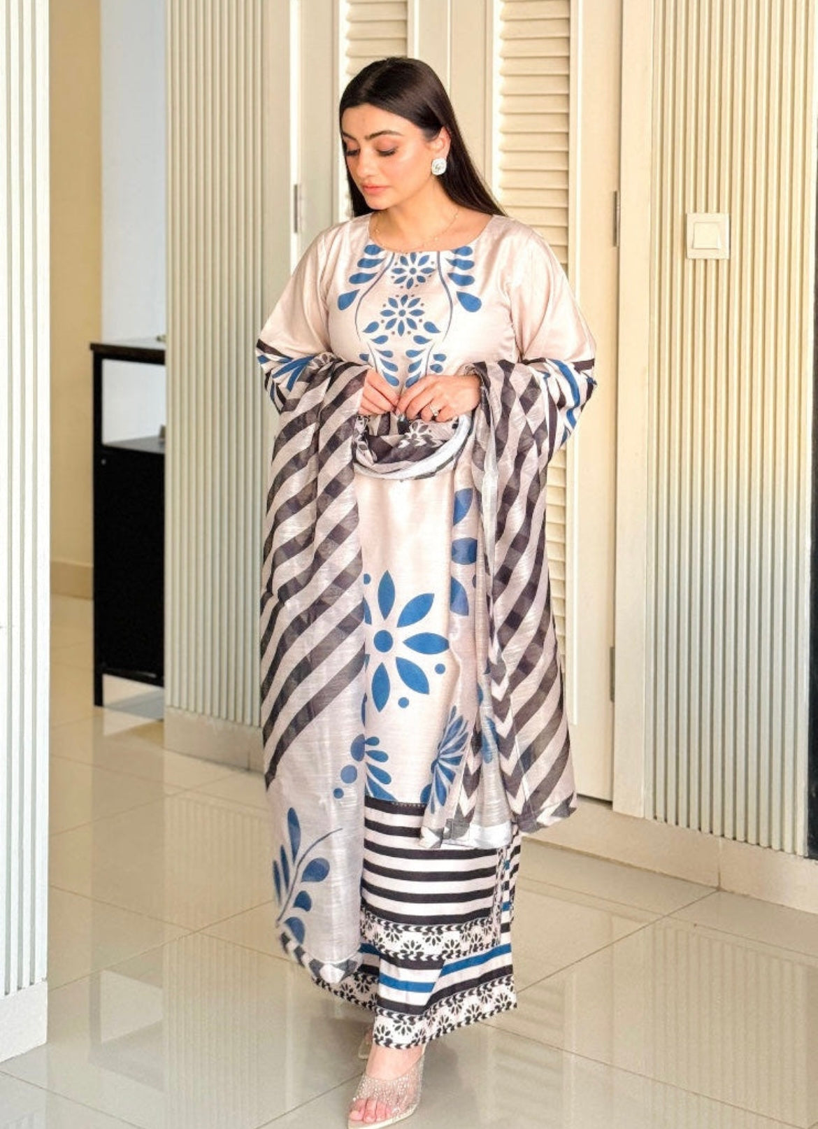 3-Piece Beige Suit- Sofia Collection
