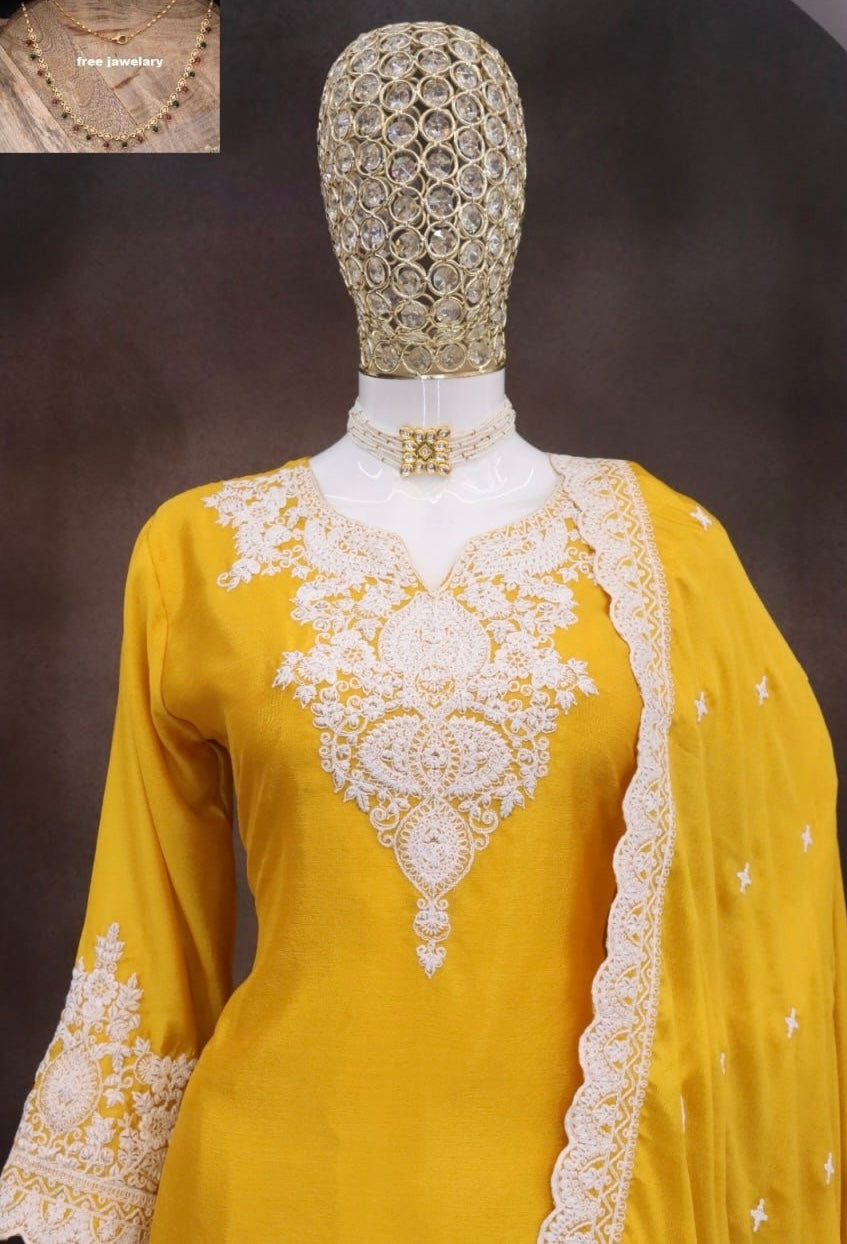 Embroidered Sharara Suit (XL-42)