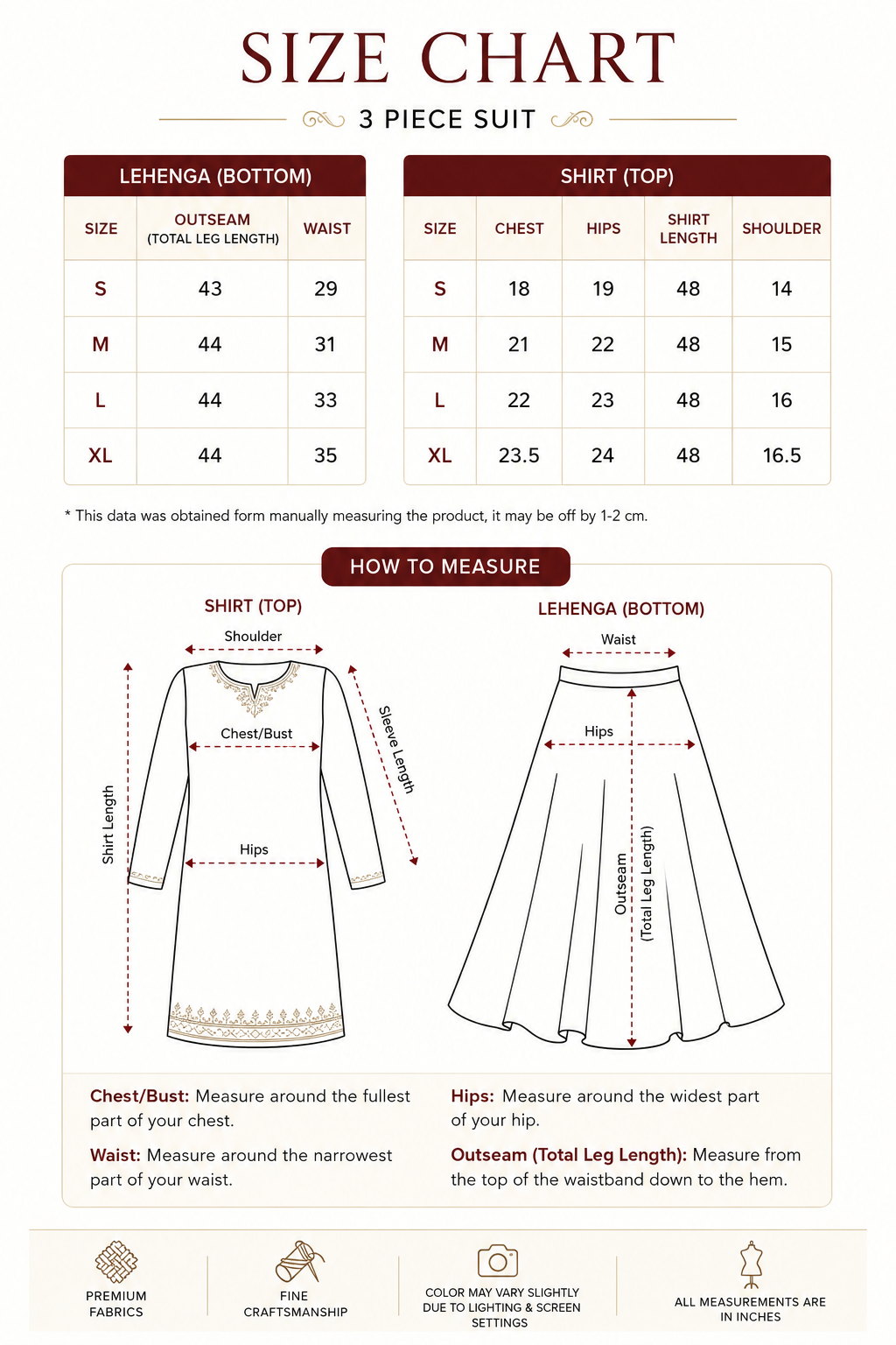 Maroon Chiffon 3-Piece Lehenga Suit