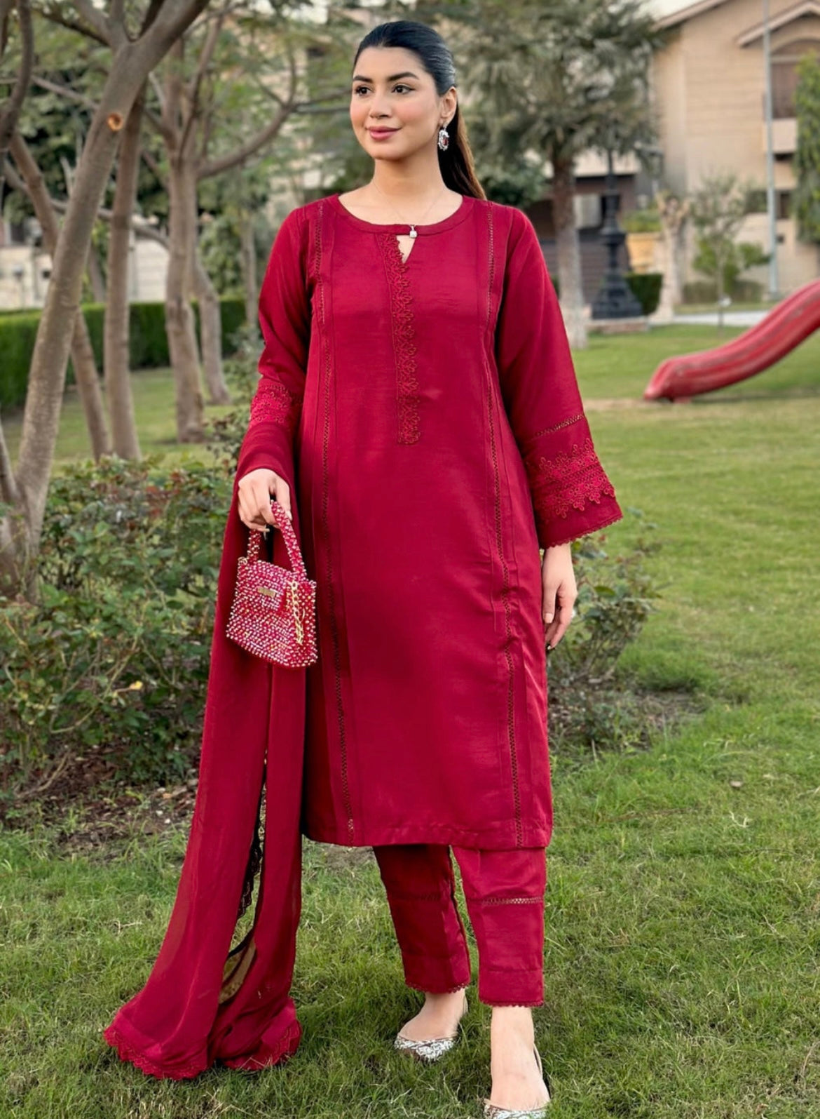 Ayesha B Lace Work 3-Piece Suit Set