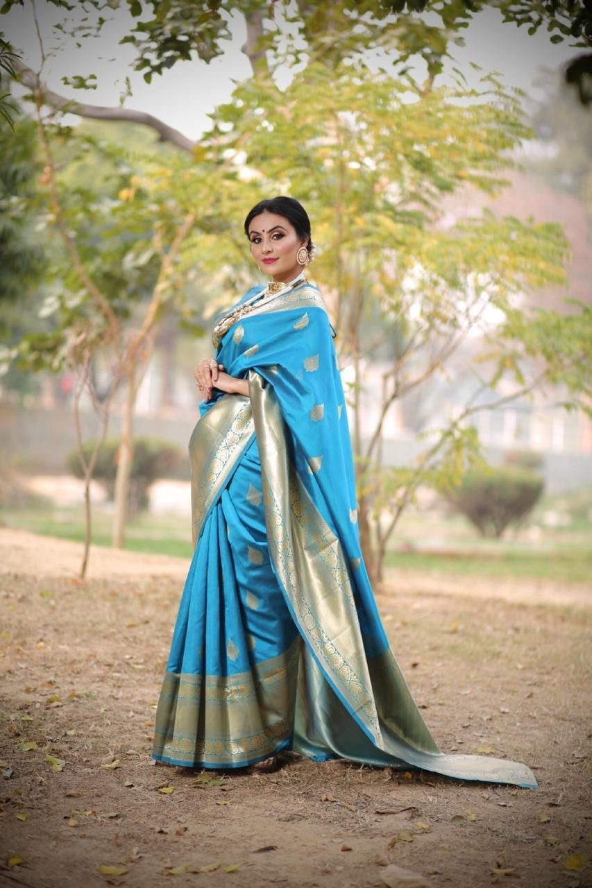 Silk Saree -Turquoise Blue