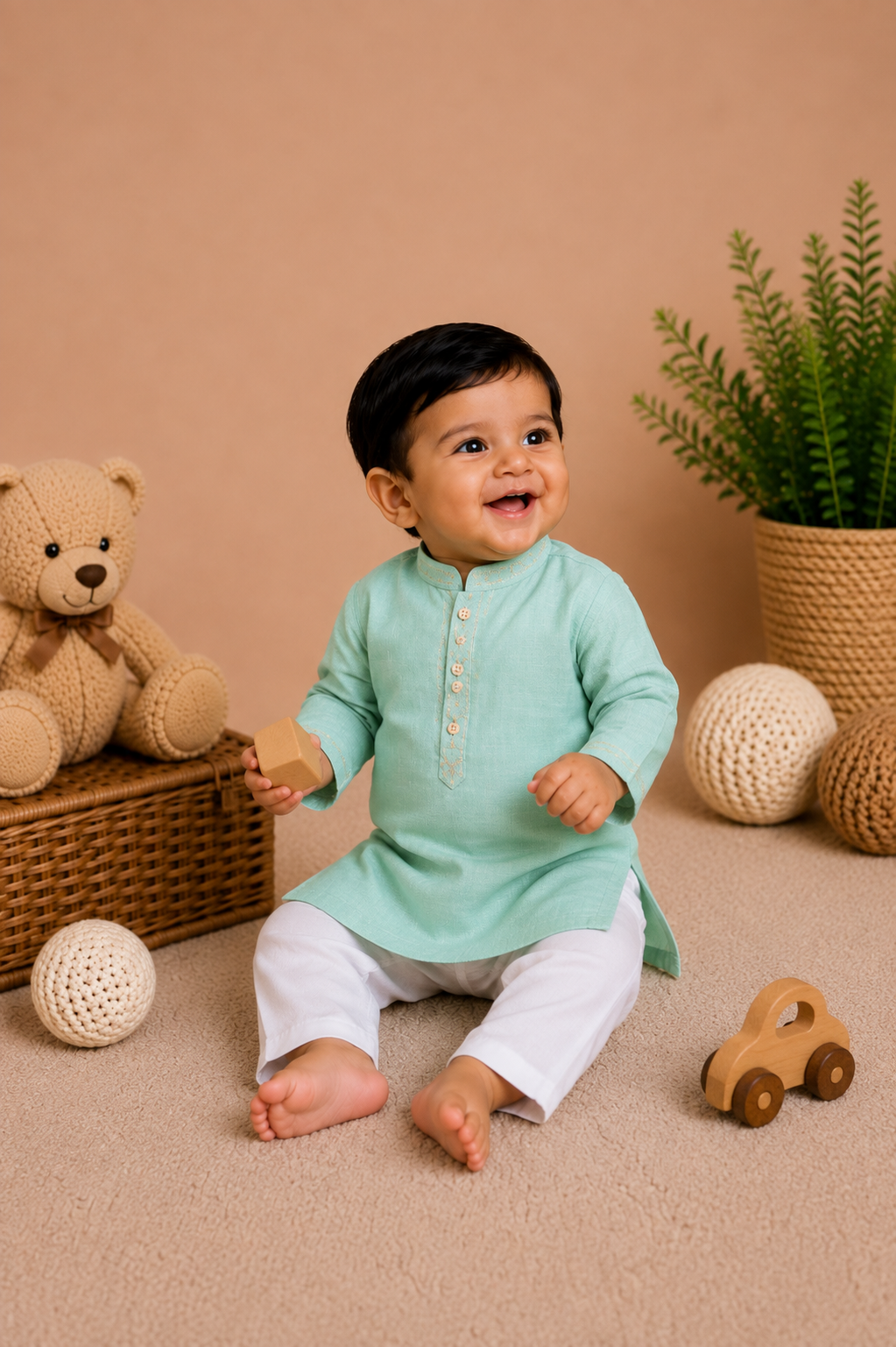 Baby Boy Cotton Kurta Trouser Set
