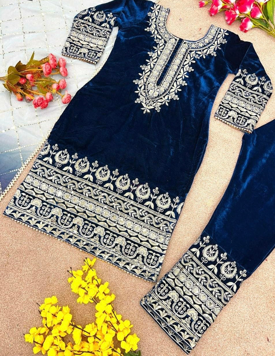 Velvet Party Wear Suit Set