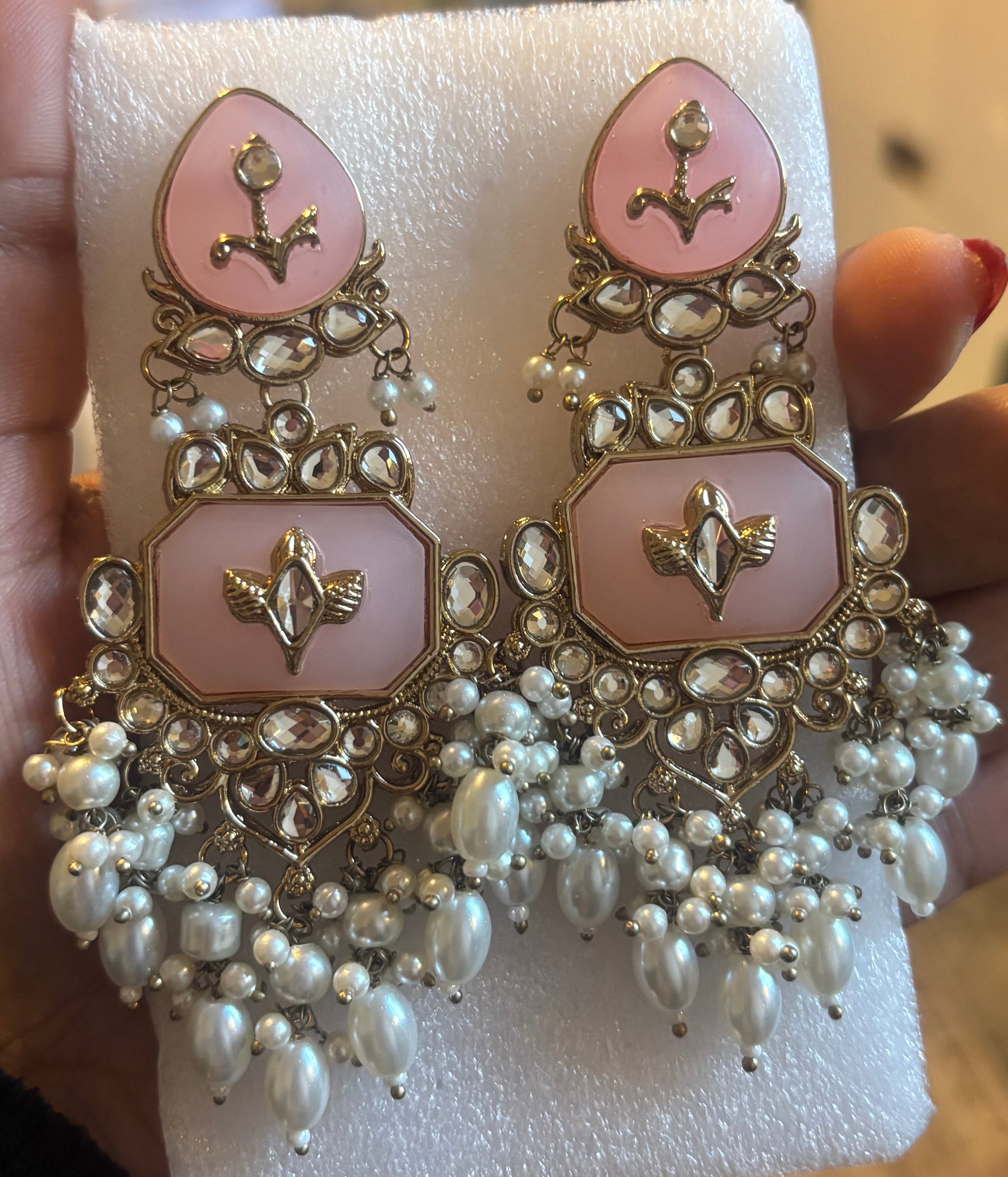 Premium Kashmiri Polki Kundan Earrings