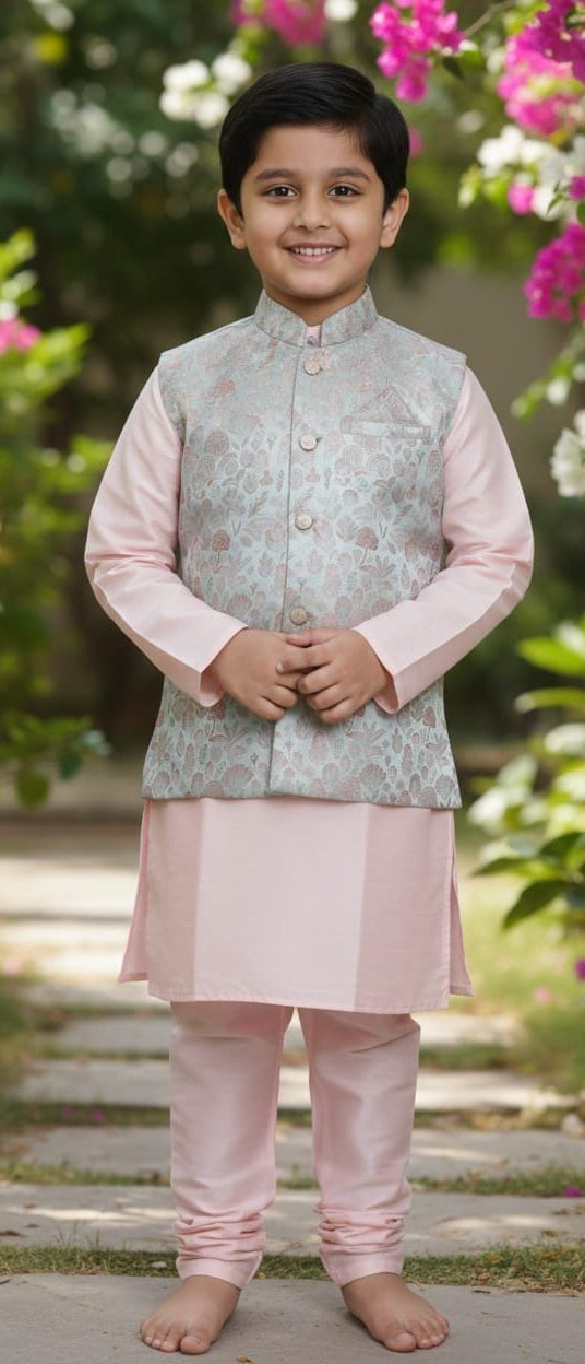 Light Pink Koti Kurta Pyjama Set