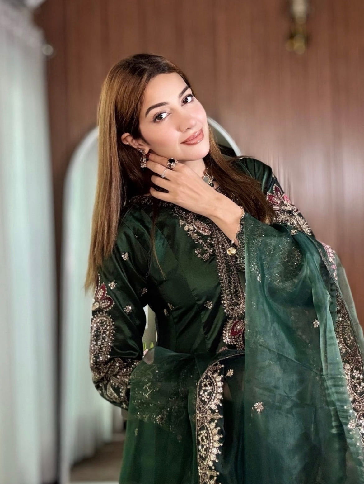 Bottle Green Flared Maxi Set – Grace in Every Flow