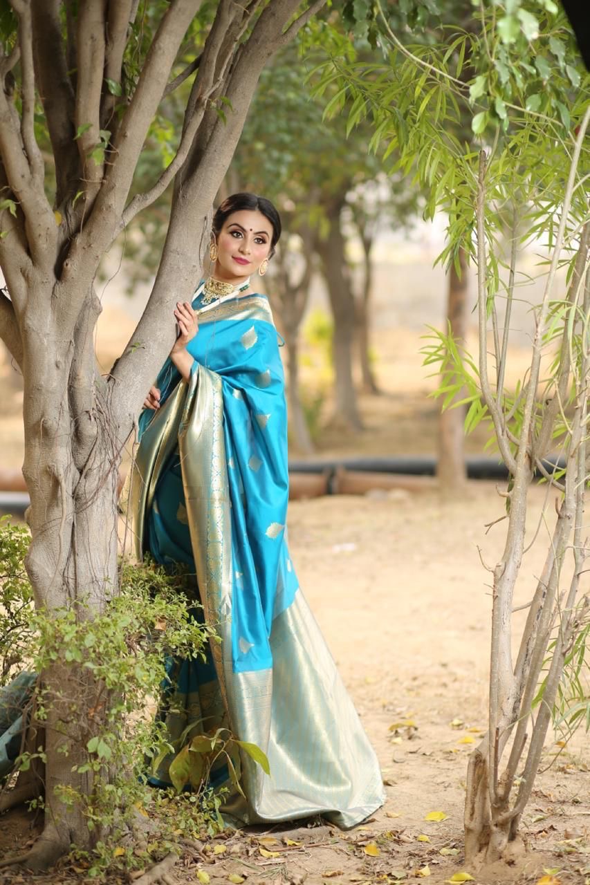 Silk Saree -Turquoise Blue