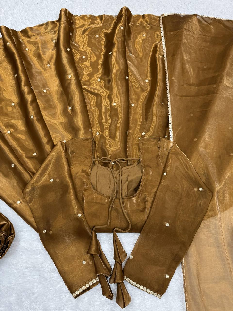 Golden Anarkali Suit