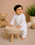 Little Baby Boy Embroidered Cotton Kurta Trouser Set – Earth Brown (Copy)