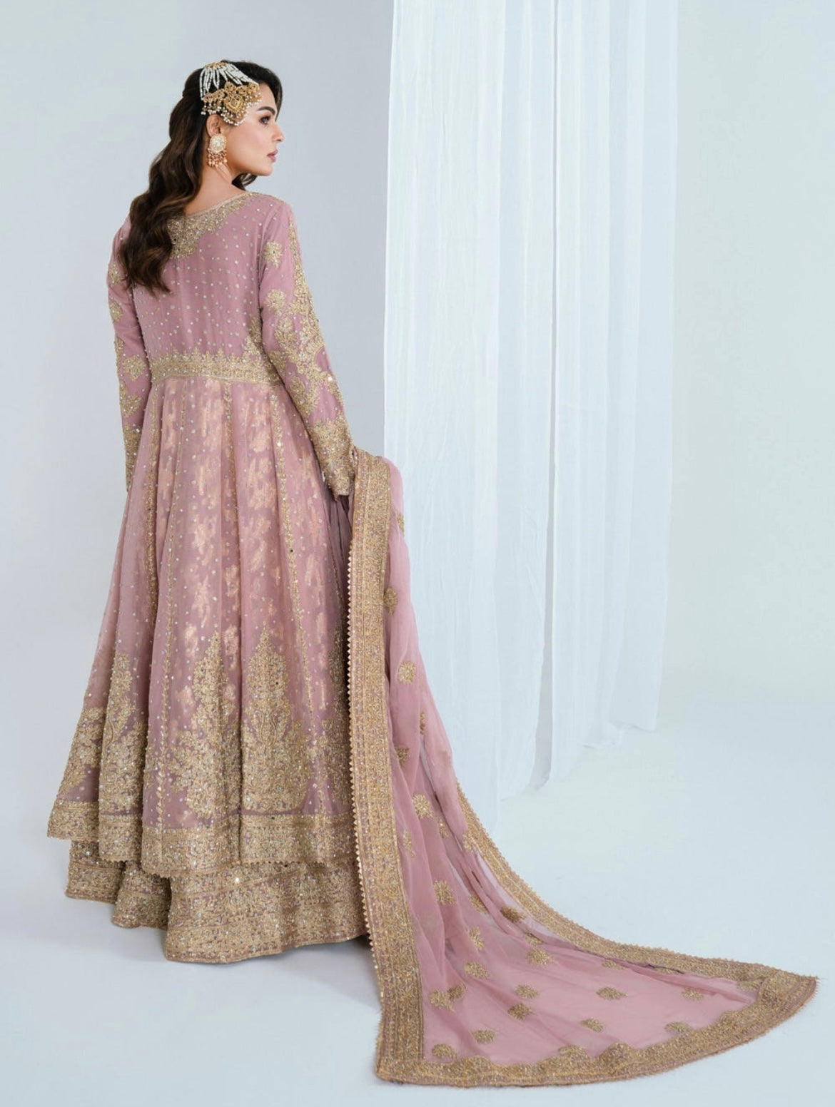 Noor Begum Embroidered Chiffon Gown – 4 Piece Festive Set (SIZE 48-50)