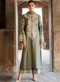 Sage Green Linen 3-Piece Kurta Set