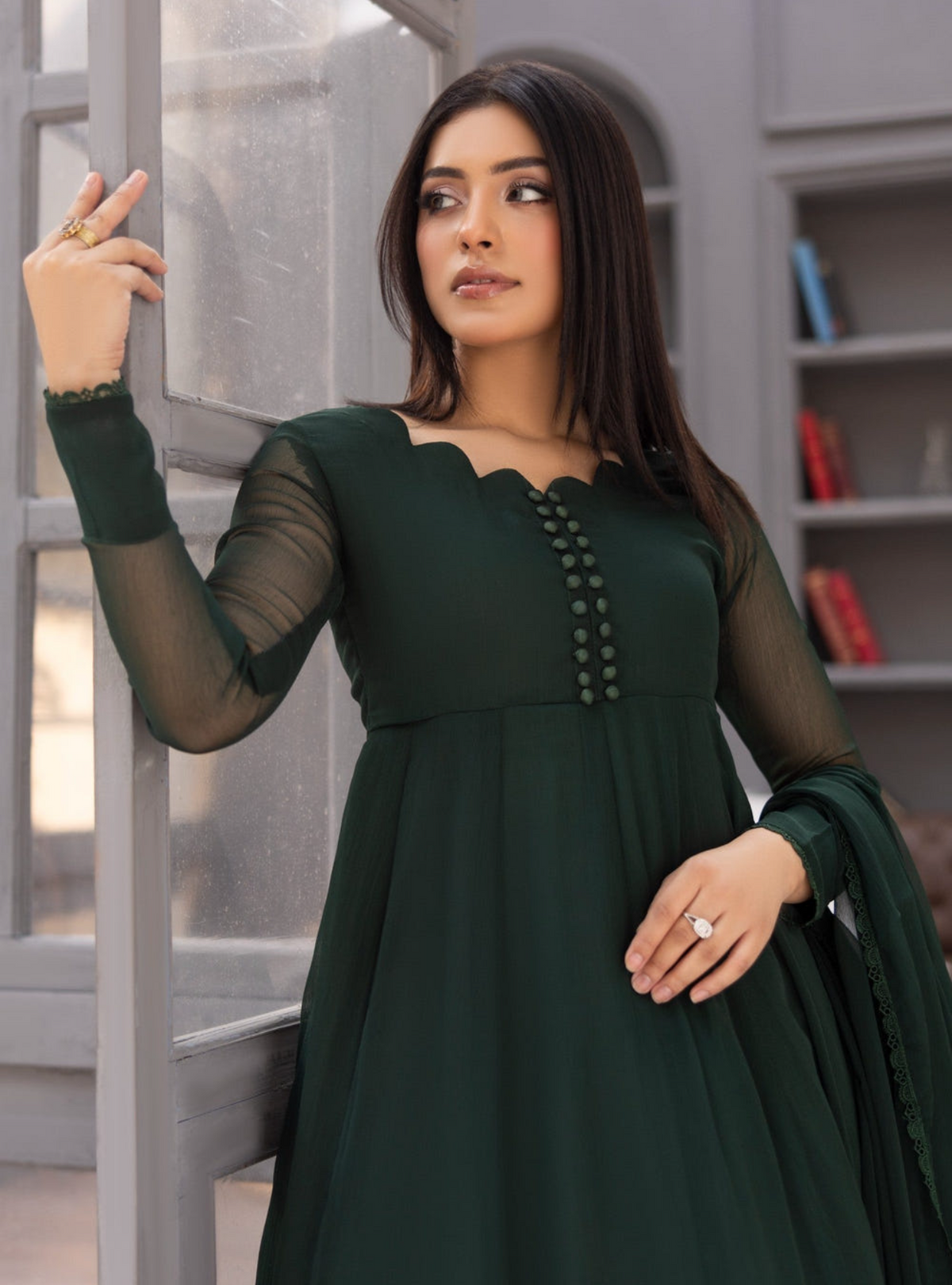 Elegant Chiffon Flared Maxi 2-Piece Suit