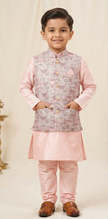Peach Koti Kurta Pyjama Set