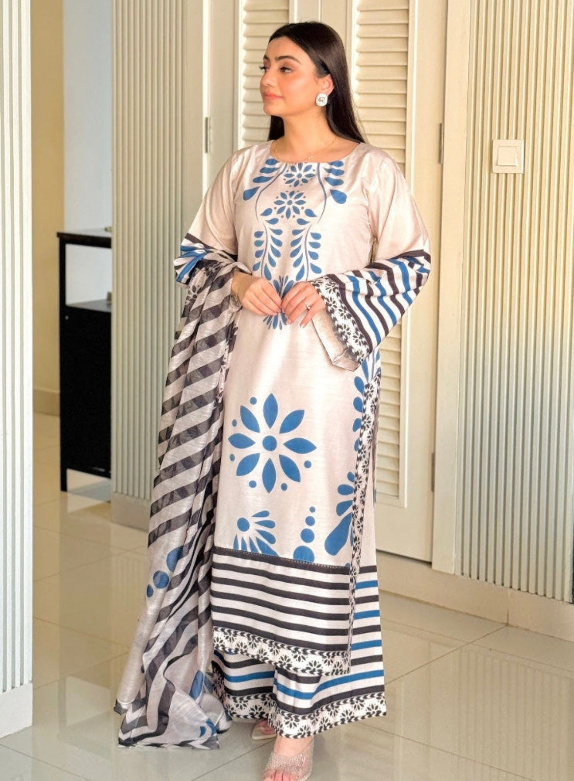 3-Piece Beige Suit- Sofia Collection