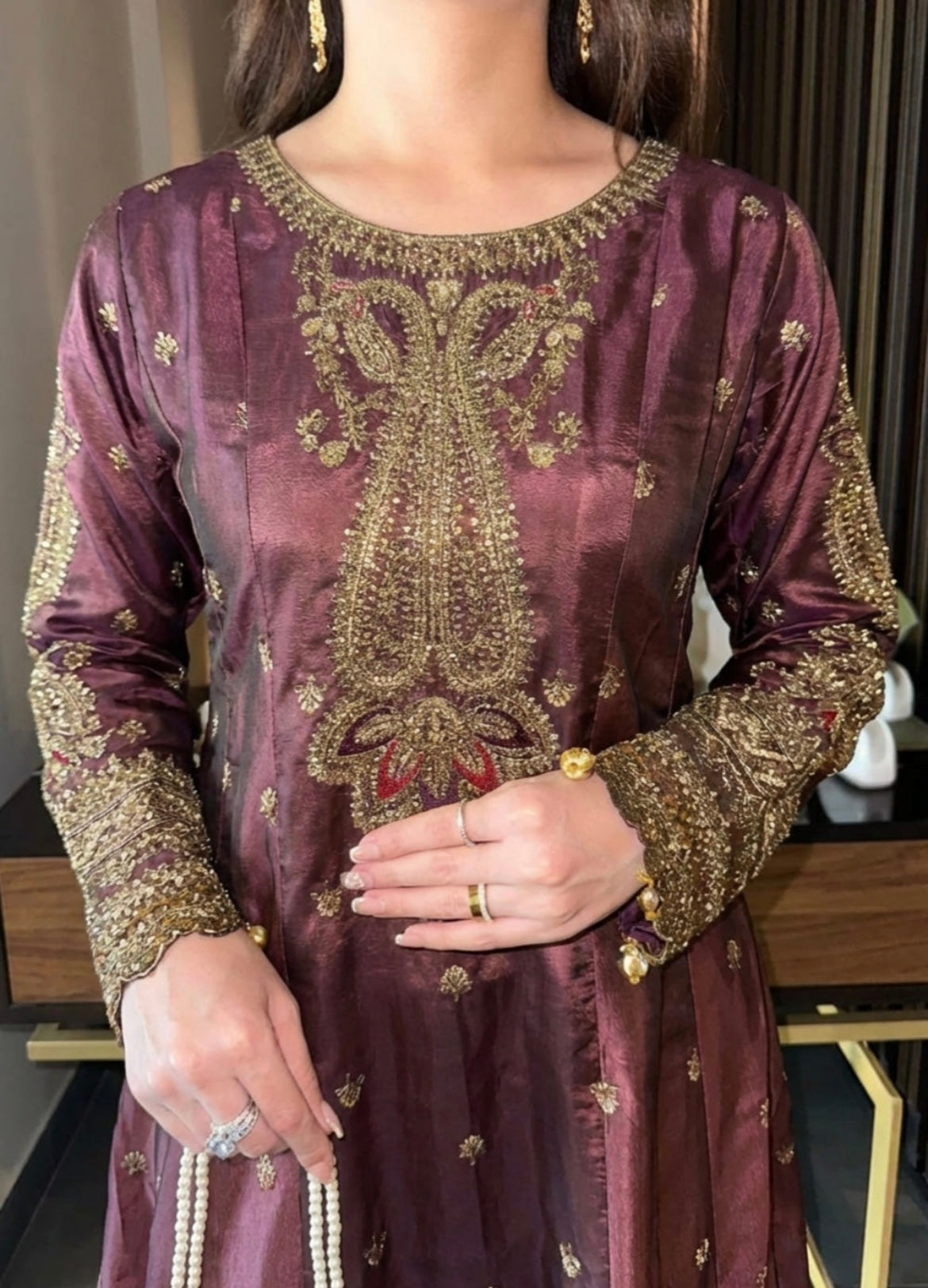 Laal Clothing Grape Wine Flared Maxi Set – Grace in Every Flow