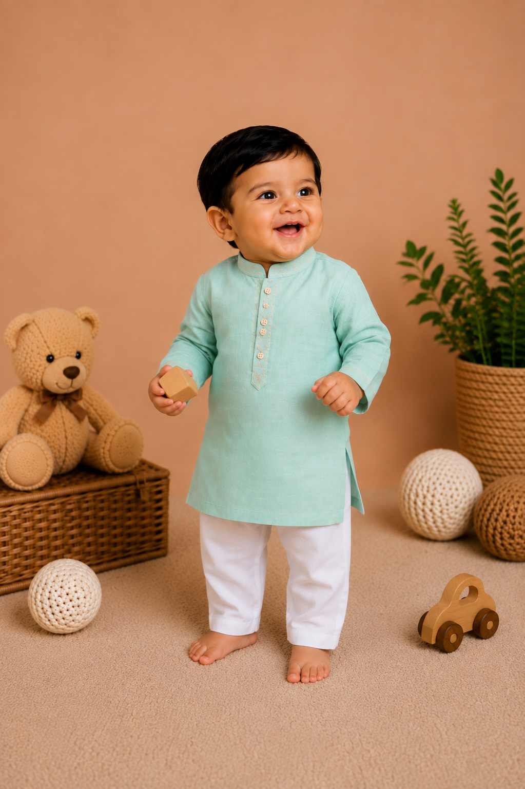 Baby Boy Cotton Kurta Trouser Set