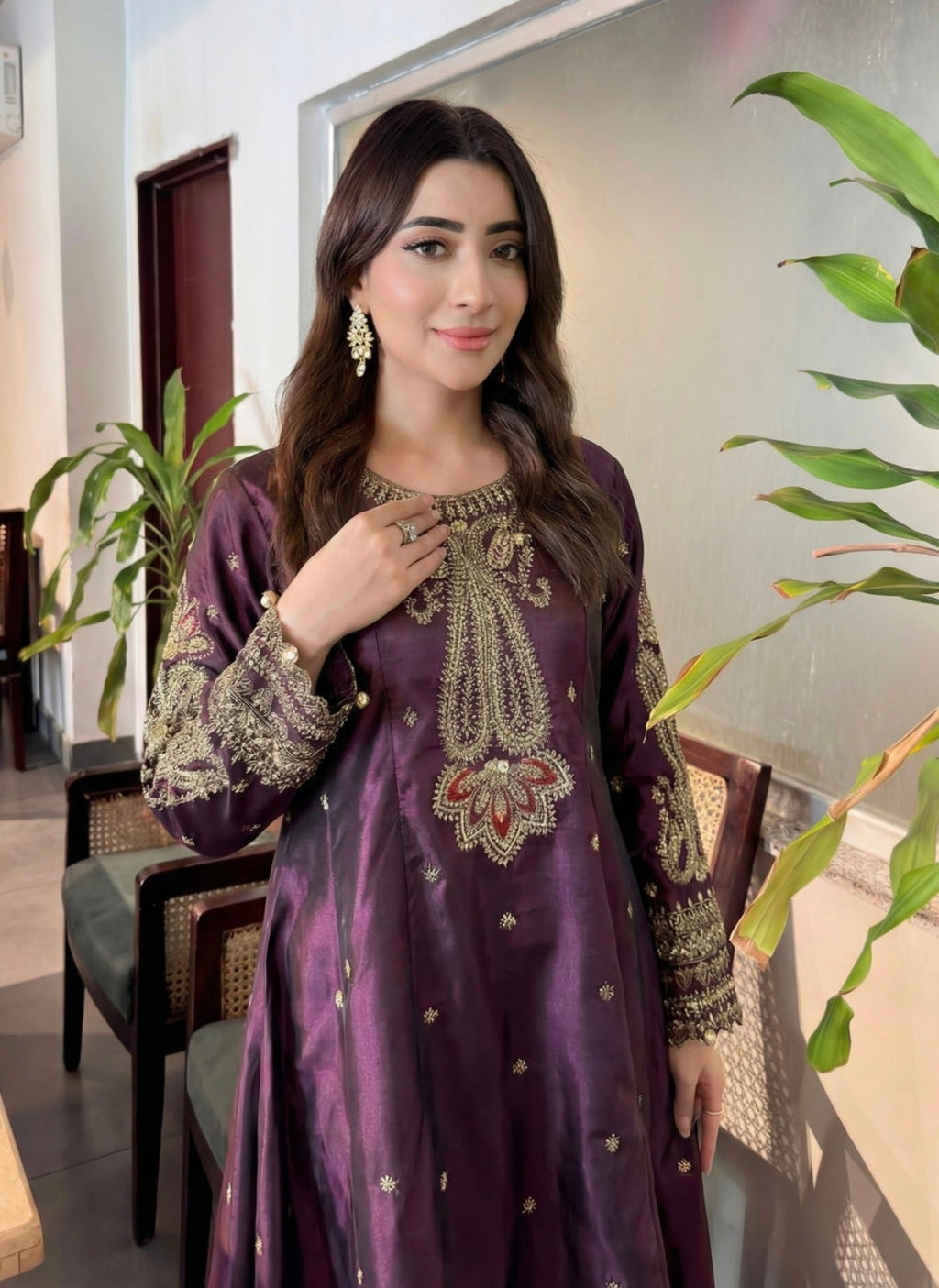 Plum Purple Flared Maxi Set – Grace in Every Flow