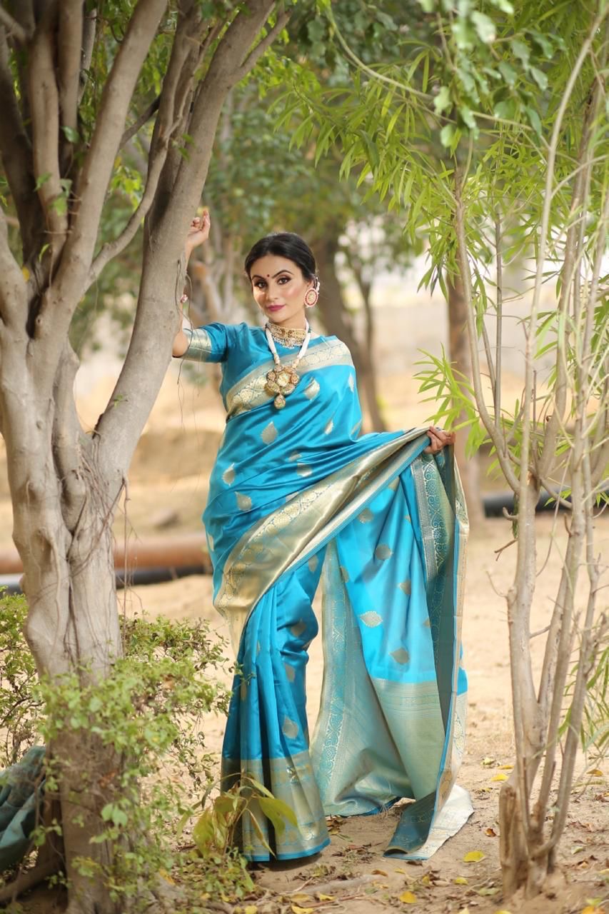 Silk Saree -Turquoise Blue