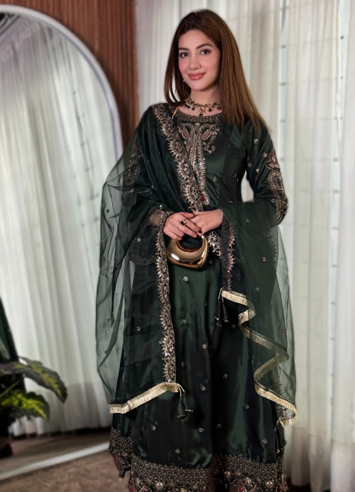 Bottle Green Flared Maxi Set – Grace in Every Flow