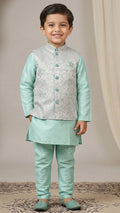 Sky Blue Koti Kurta Pyjama Set
