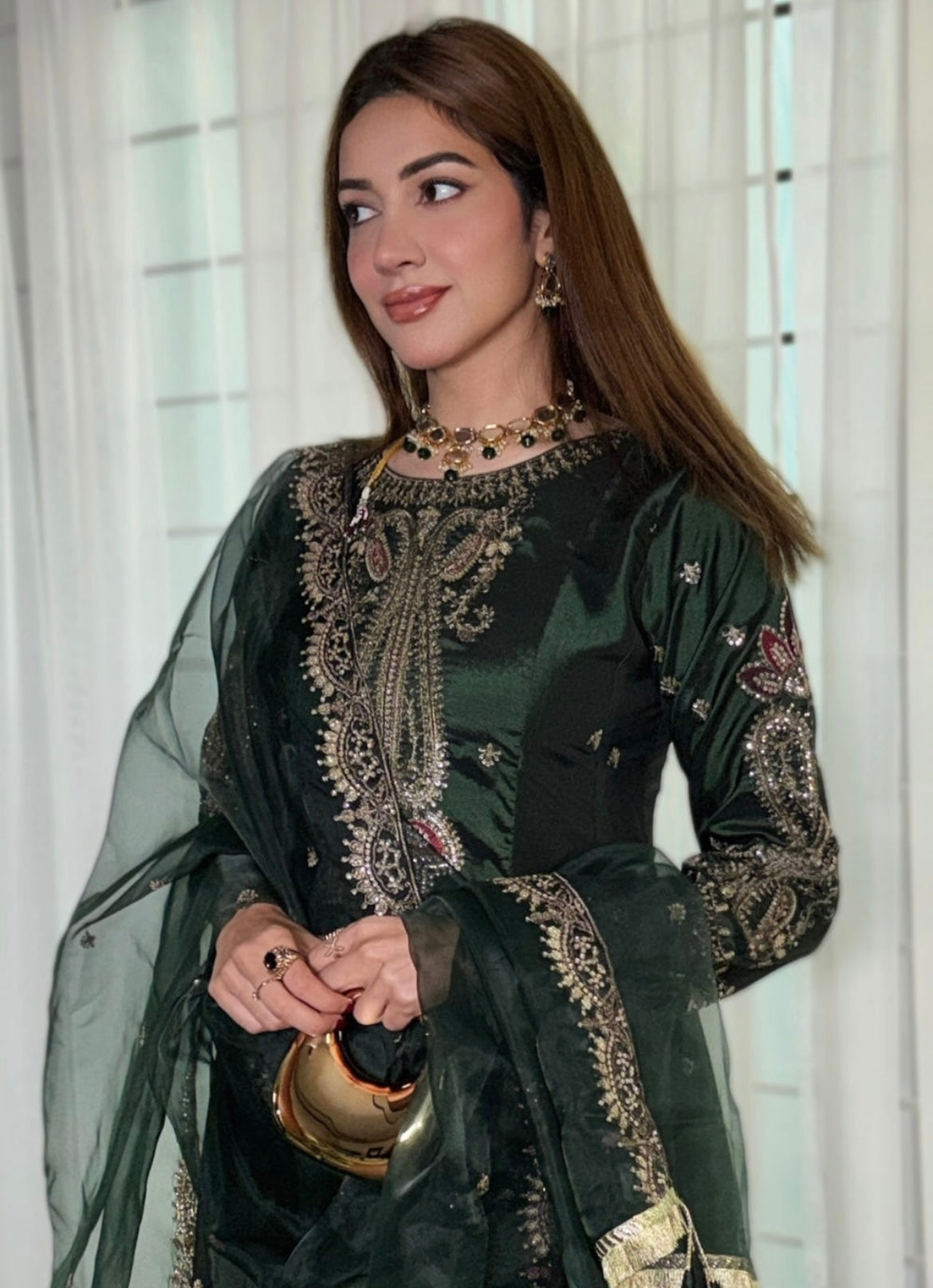 Bottle Green Flared Maxi Set – Grace in Every Flow
