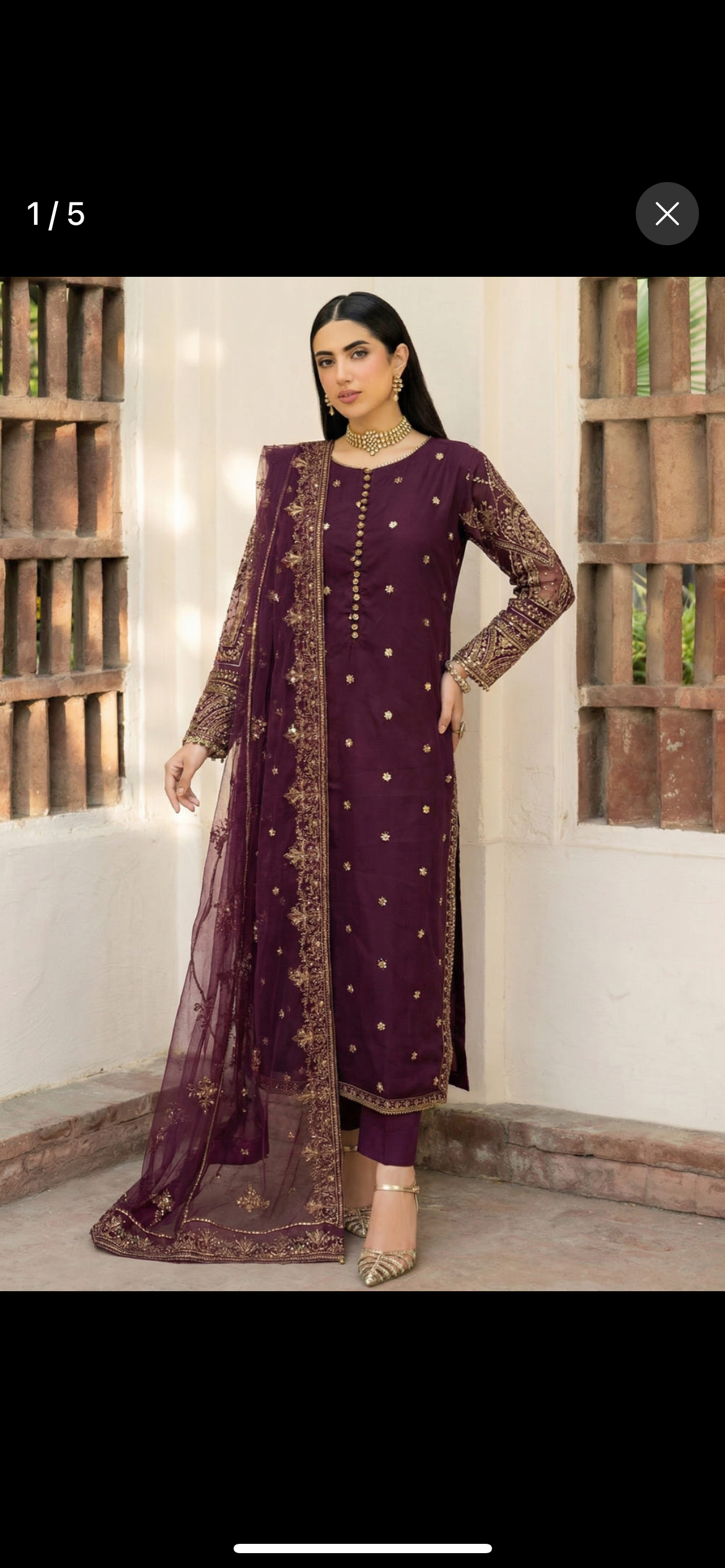 Plum Embroidered Festive Kurta Set – 3 Piece Ensemble