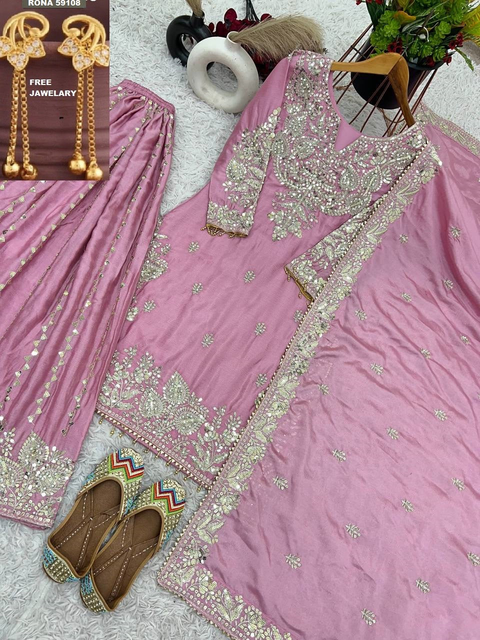 Premium Embroidered Gharara Suit Set