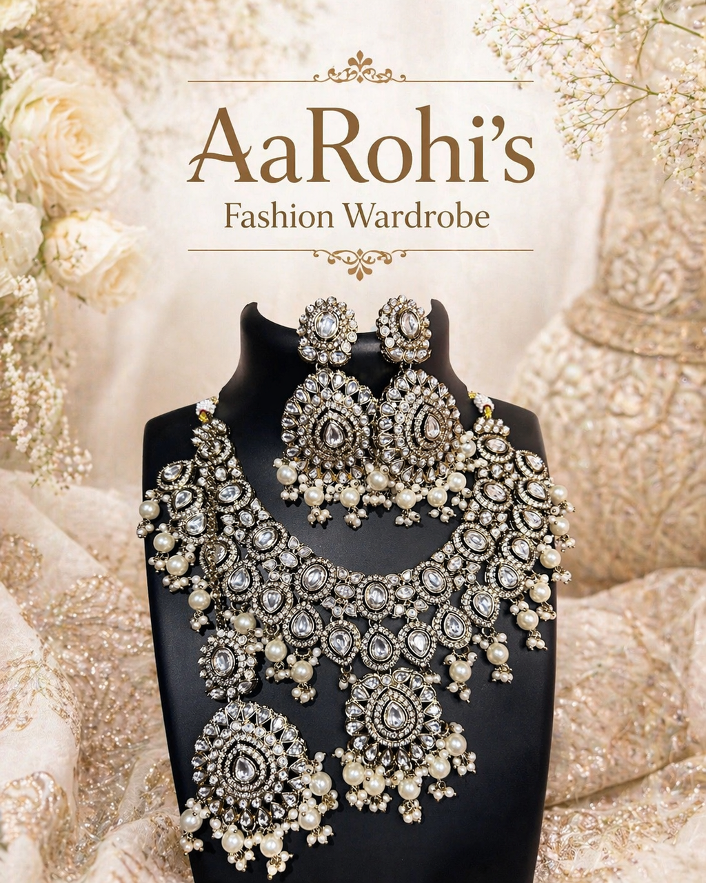 Royal Polki Kundan Pearl Jewellery Set