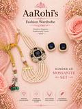 Navy Blue Kundan Pearl Choker Set