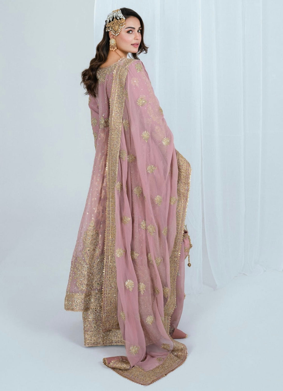 Noor Begum Embroidered Chiffon Gown – 4 Piece Festive Set (SIZE 48-50)