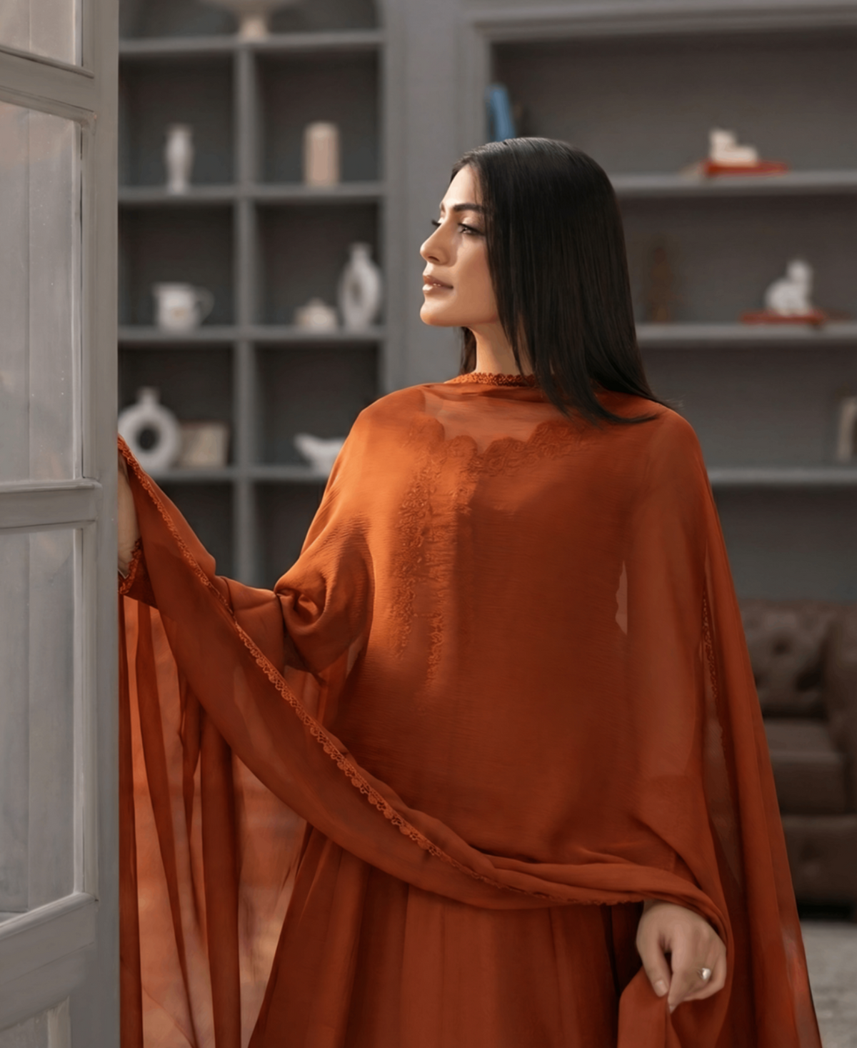 Elegant Chiffon Flared Maxi 2-Piece Suit