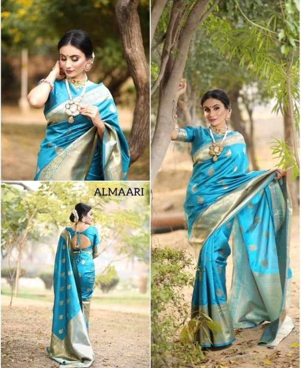 Silk Saree -Turquoise Blue
