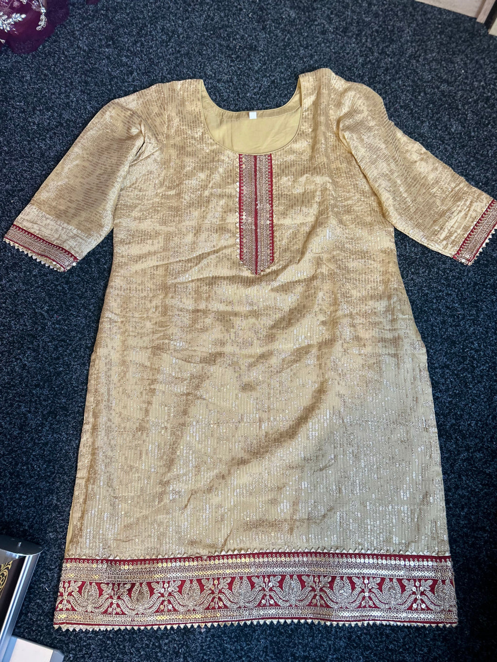 Golden Beige Sharara Suit