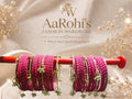 ✨ Kashmiri Pink Metal Bangles Set ✨