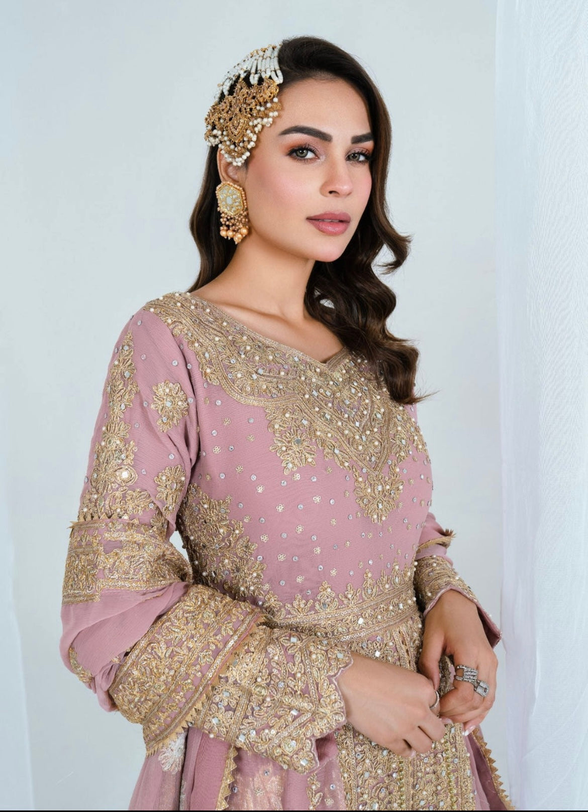 Noor Begum Embroidered Chiffon Gown – 4 Piece Festive Set (SIZE 48-50)